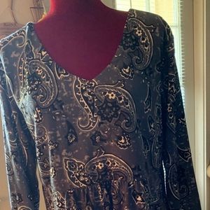Blue paisley plus size dress above the knee sz L